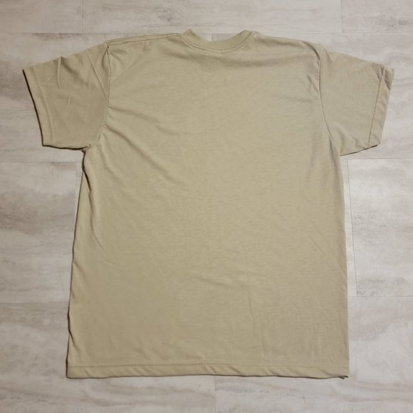 Vintage No Brand Paper Tag Made in Leavenworth, KS USA Tan High Neck T-Shirt XL - Picture 5 of 5